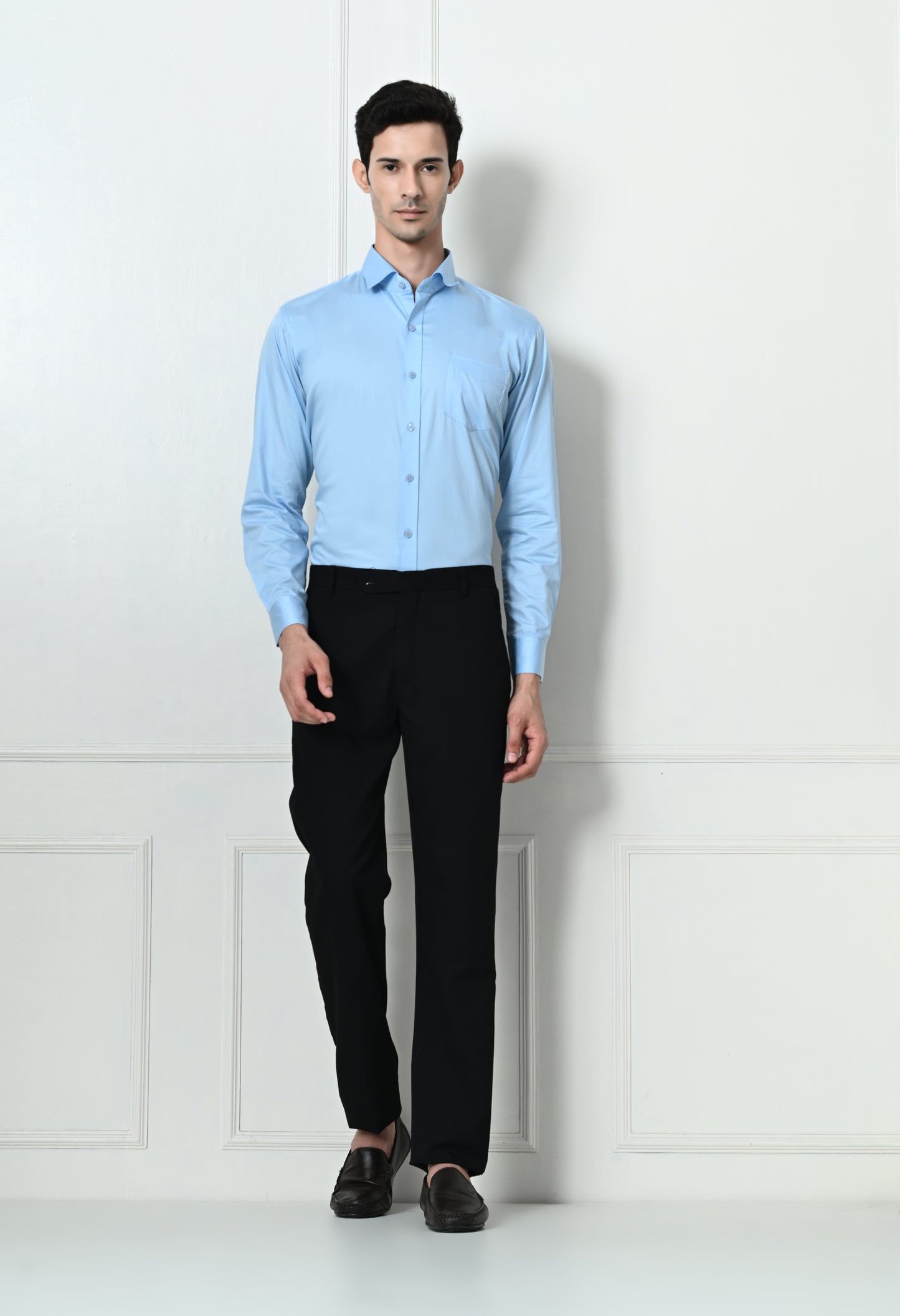 Aero Blue Cotton Formal Shirt