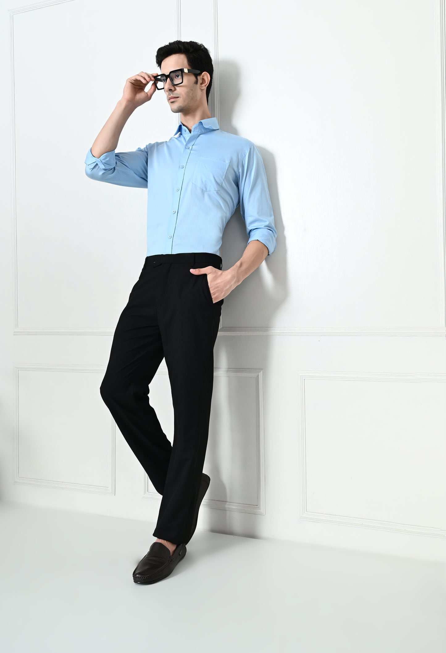 Aero Blue Cotton Formal Shirt