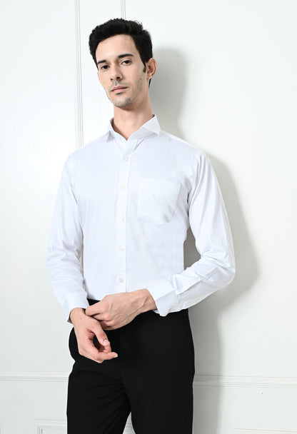 Smoke White Formal Cotton Shirt