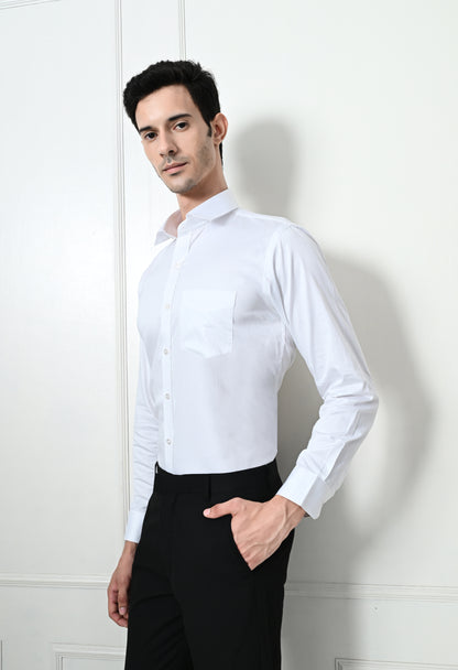 Smoke White Formal Cotton Shirt