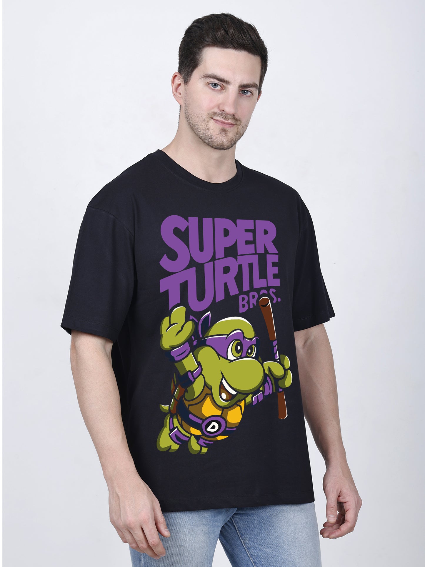 Super Turtle Printed Oversized T-Shirt