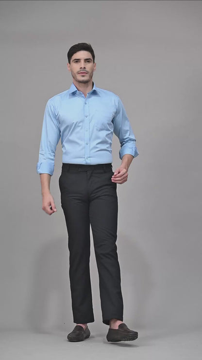 Aero Blue Cotton Formal Shirt